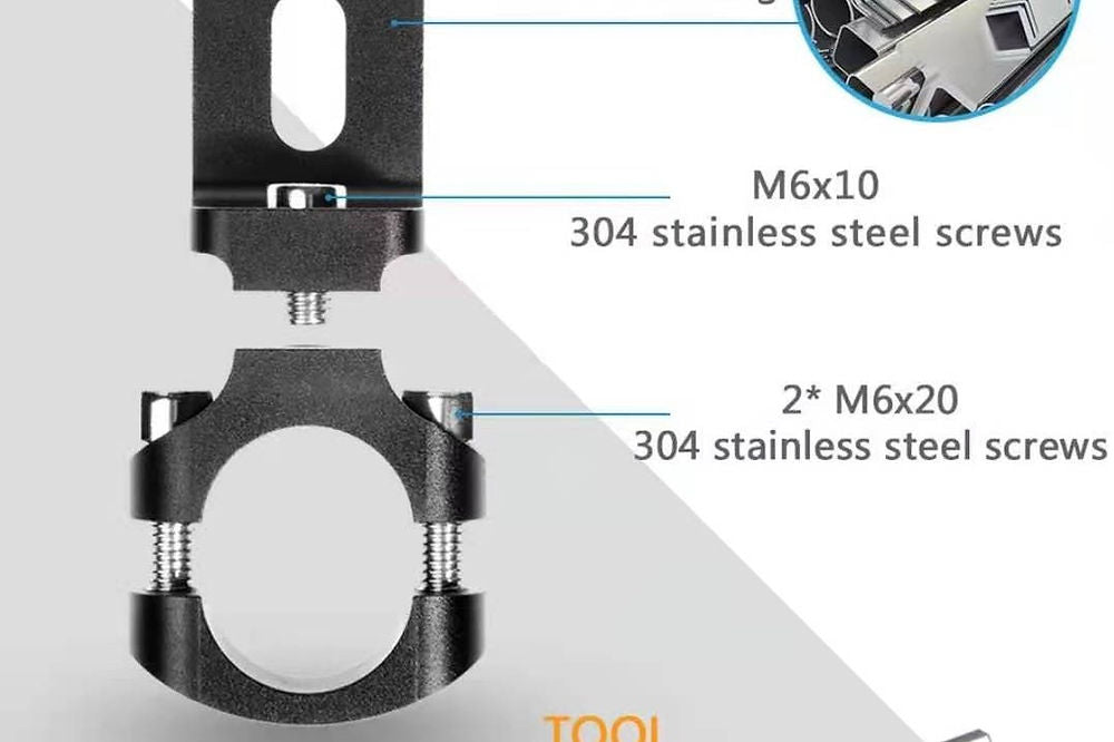 SERCOMOTO Abrazadera de 360° para montaje de Faros Auxiliares (25mm)