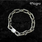 Pulsera Eslabón 9 – Plata .925 | 9 Negro