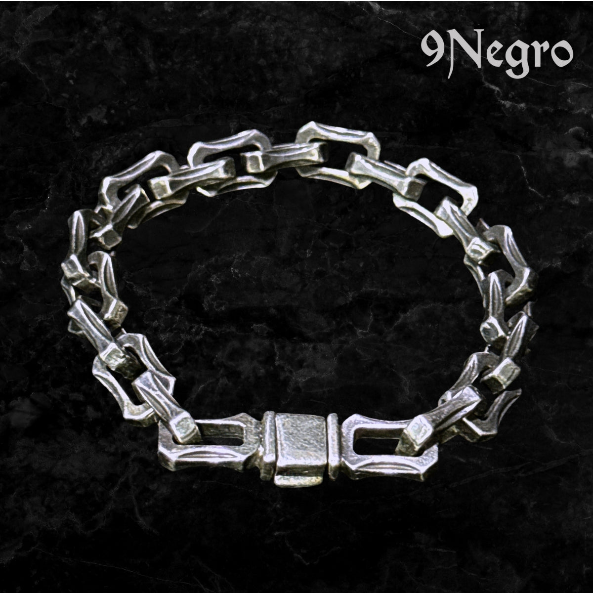 Pulsera Eslabón 93 – Plata .925 | 9 Negro