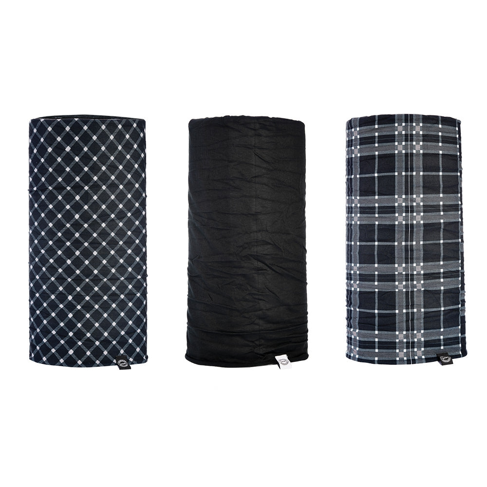 Oxford Comfy 3-Pack – Black / White Tartan