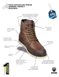 Atacama Botas para Motociclista Bull Piel Café