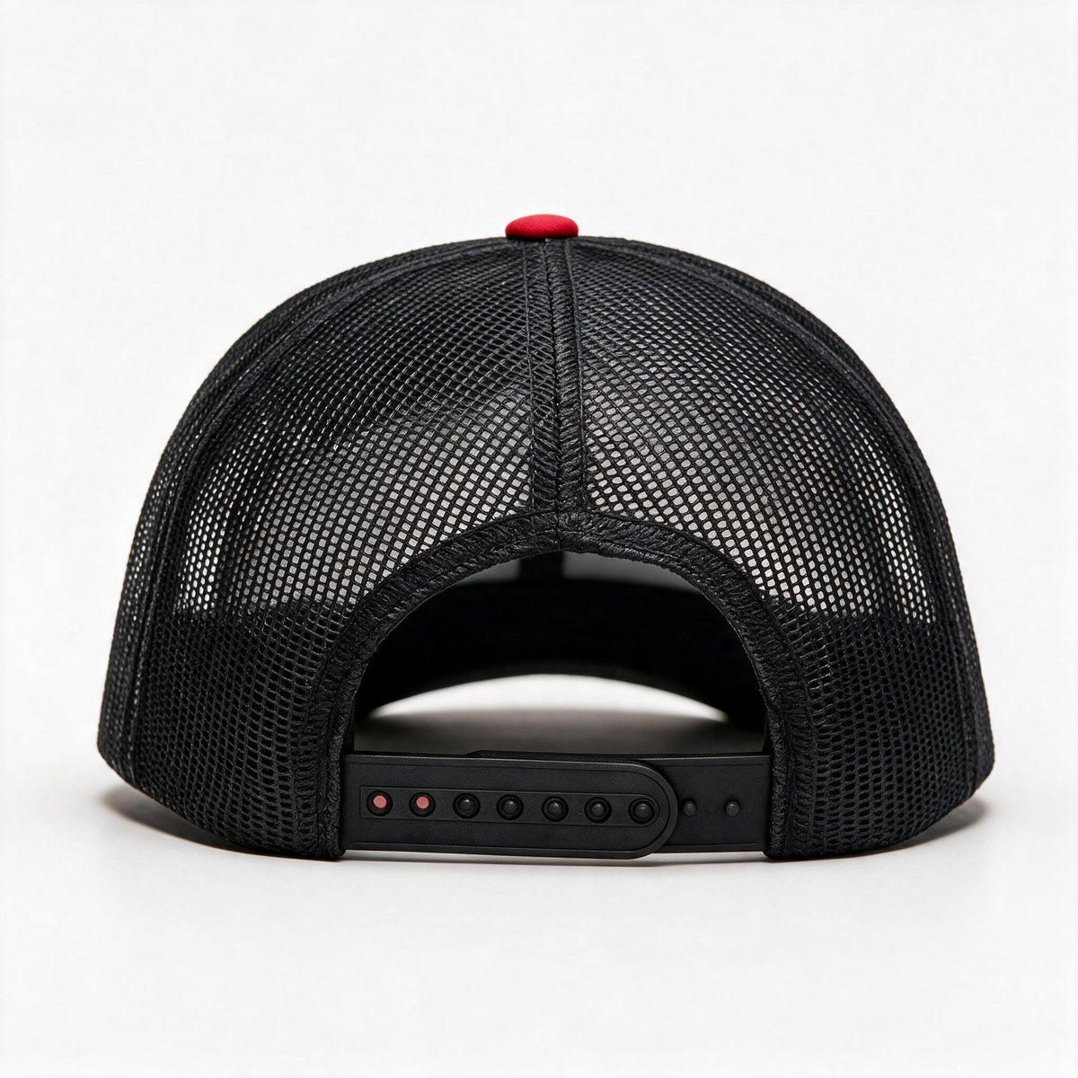 Gorra Machine Garage MGMX Roja con Malla Negra — vista trasera
