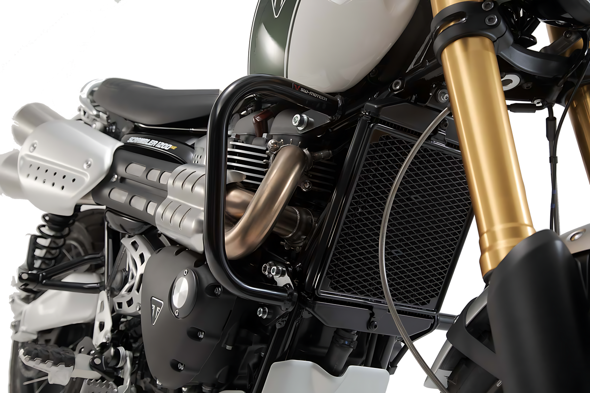 Protecciones laterales de motor Negro. Triumph Scrambler 1200 XC / XE de SW-MOTECH — vista 5