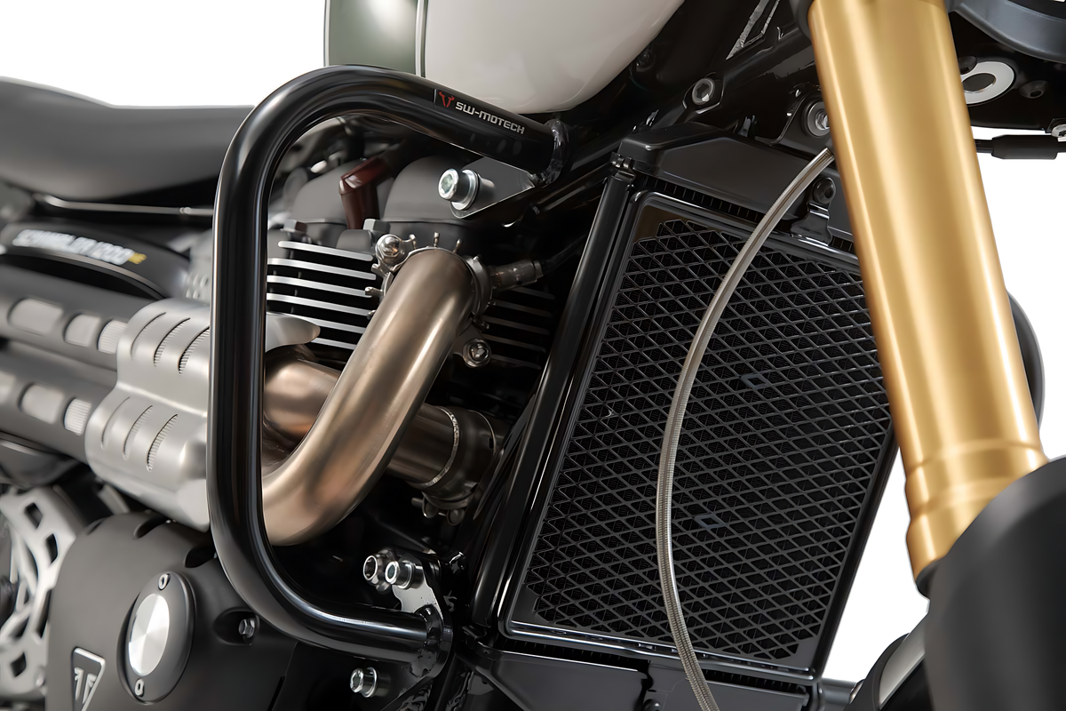 Protecciones laterales de motor Negro. Triumph Scrambler 1200 XC / XE de SW-MOTECH — vista 4
