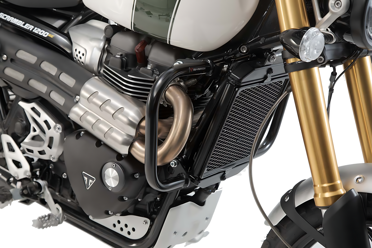 Protecciones laterales de motor Negro. Triumph Scrambler 1200 XC / XE de SW-MOTECH — vista 3