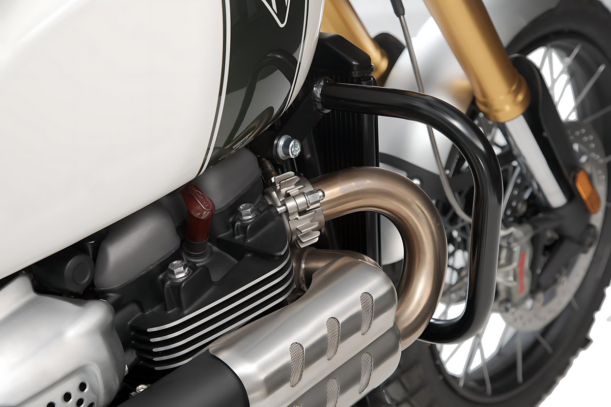 Protecciones laterales de motor Negro. Triumph Scrambler 1200 XC / XE de SW-MOTECH — vista 2