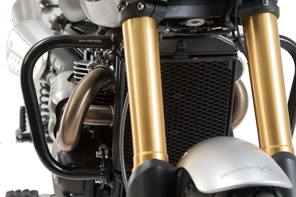 Protecciones laterales de motor Negro. Triumph Scrambler 1200 XC / XE de SW-MOTECH — vista 1