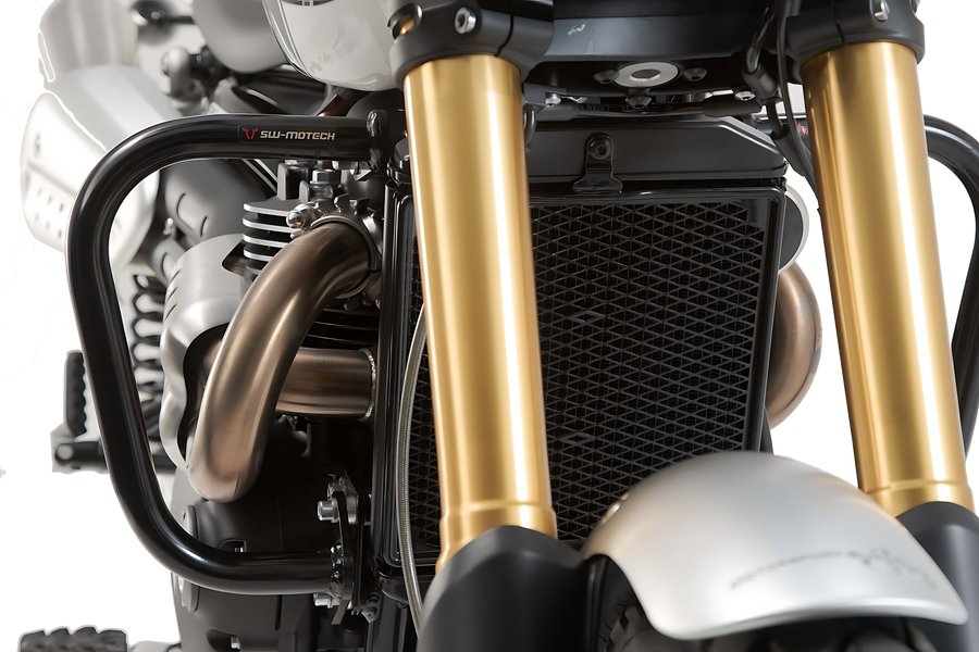 Protecciones laterales de motor Negro. Triumph Scrambler 1200 XC / XE de SW-MOTECH — vista 1