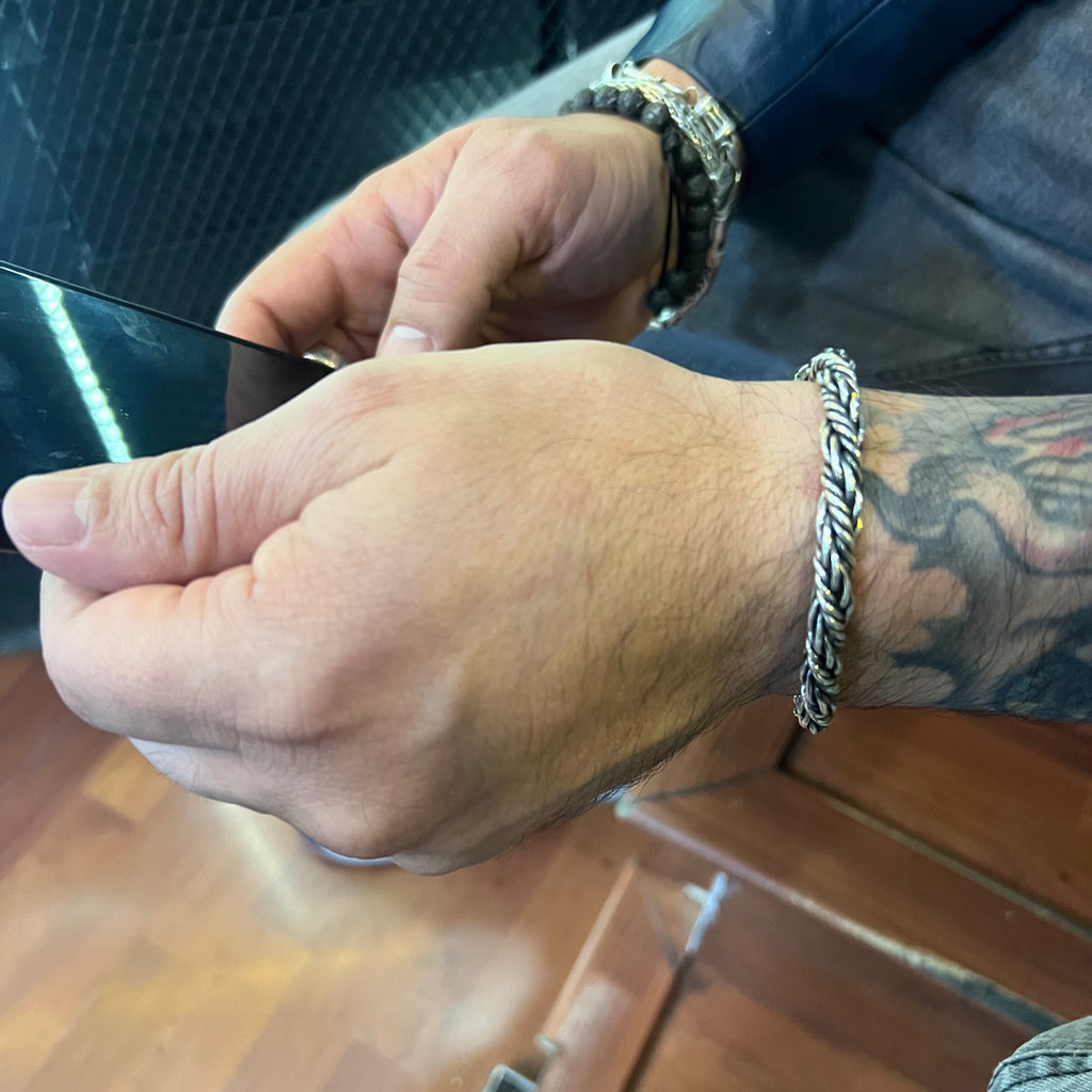 Pulsera Trenzado 19 – Plata .925 | 9 Negro