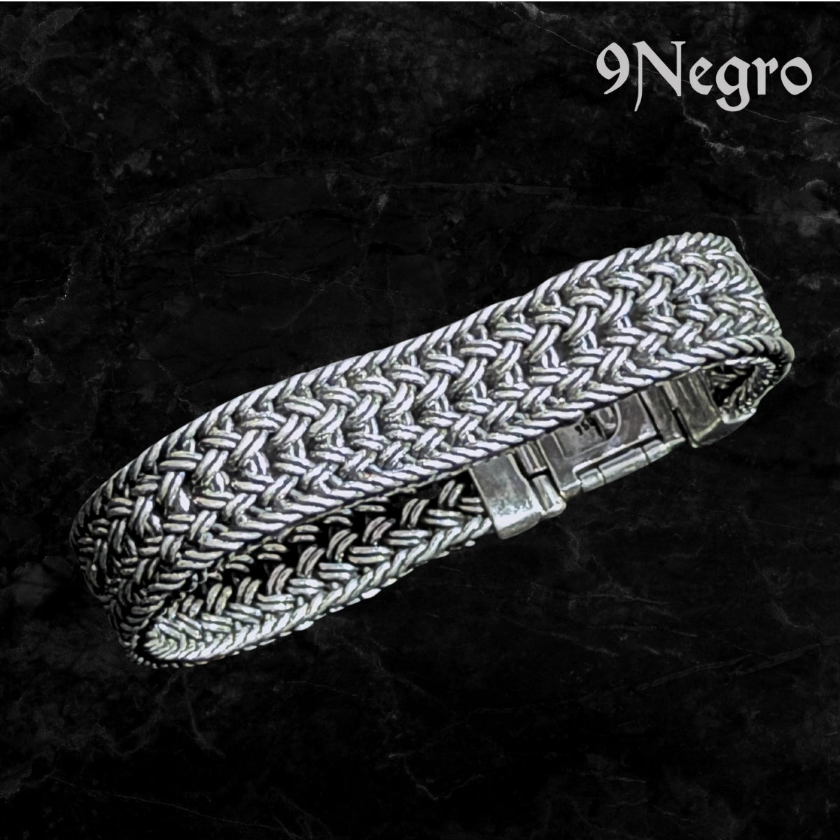 Pulsera Trenzado 97 – Plata .925 | 9 Negro