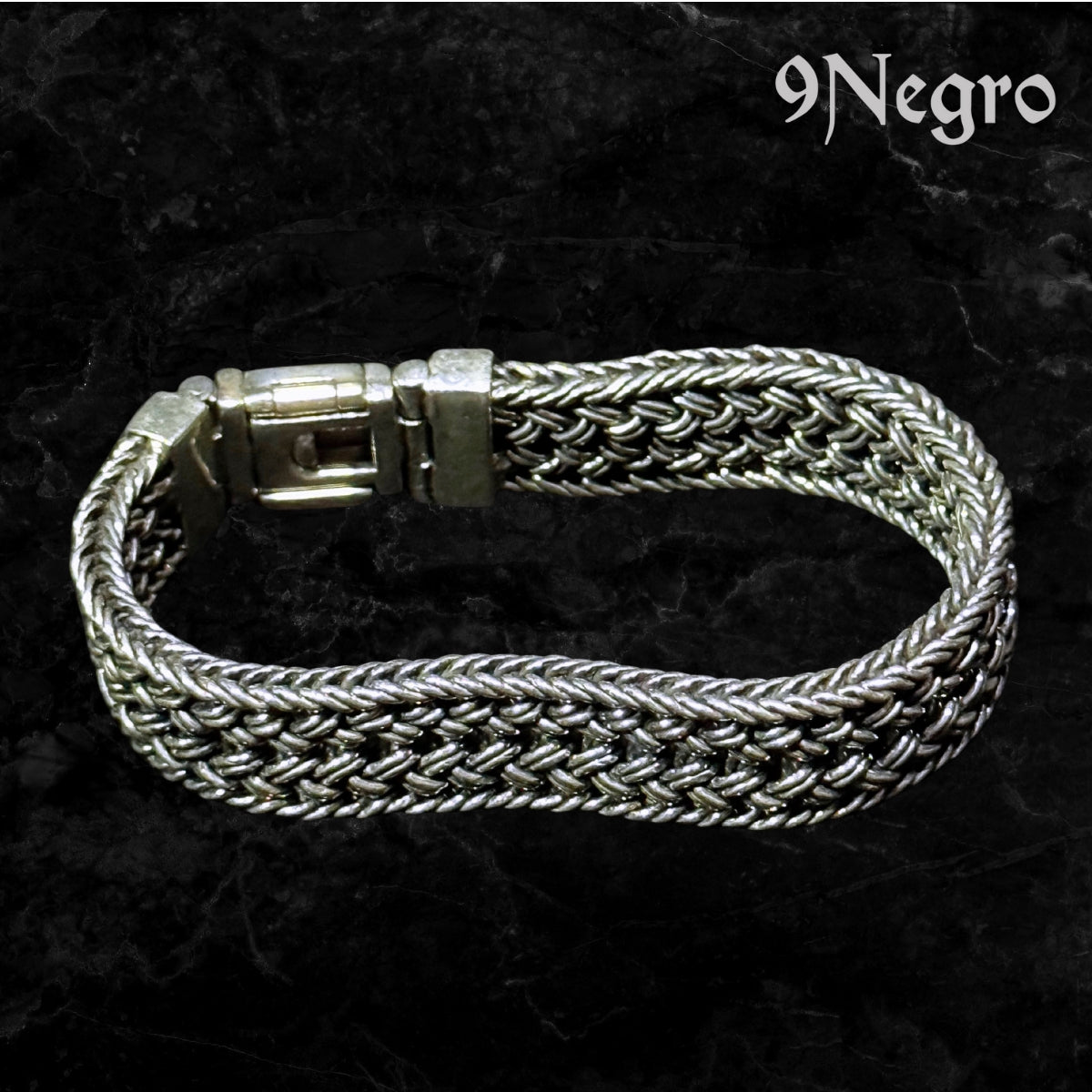 Pulsera Trenzado 97 – Plata .925 | 9 Negro