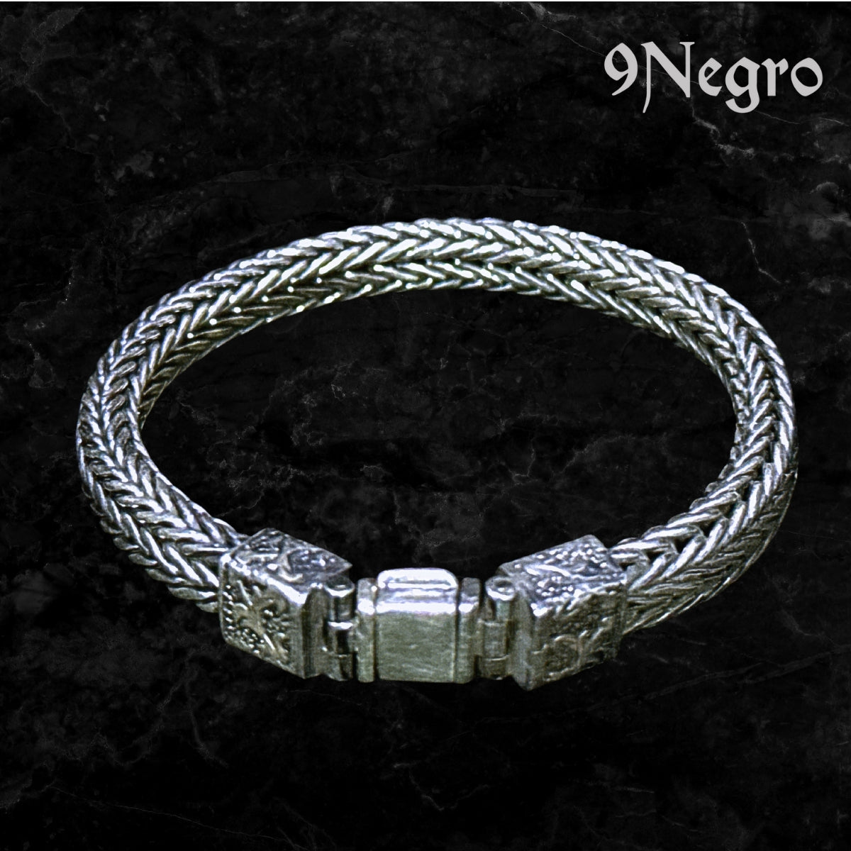 Pulsera Trenzado 99 – Plata .925 | 9 Negro