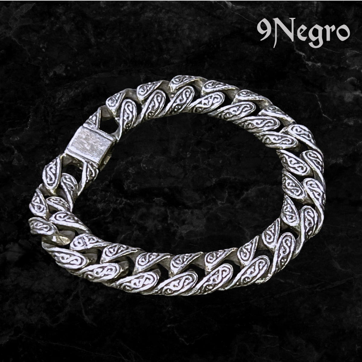 Pulsera Vikingo 96 – Plata .925 | 9 Negro