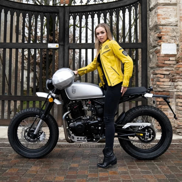 HolyFreedom Woman Leather Yellow Jacket